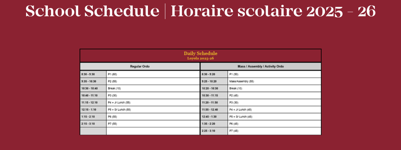 School Schedule